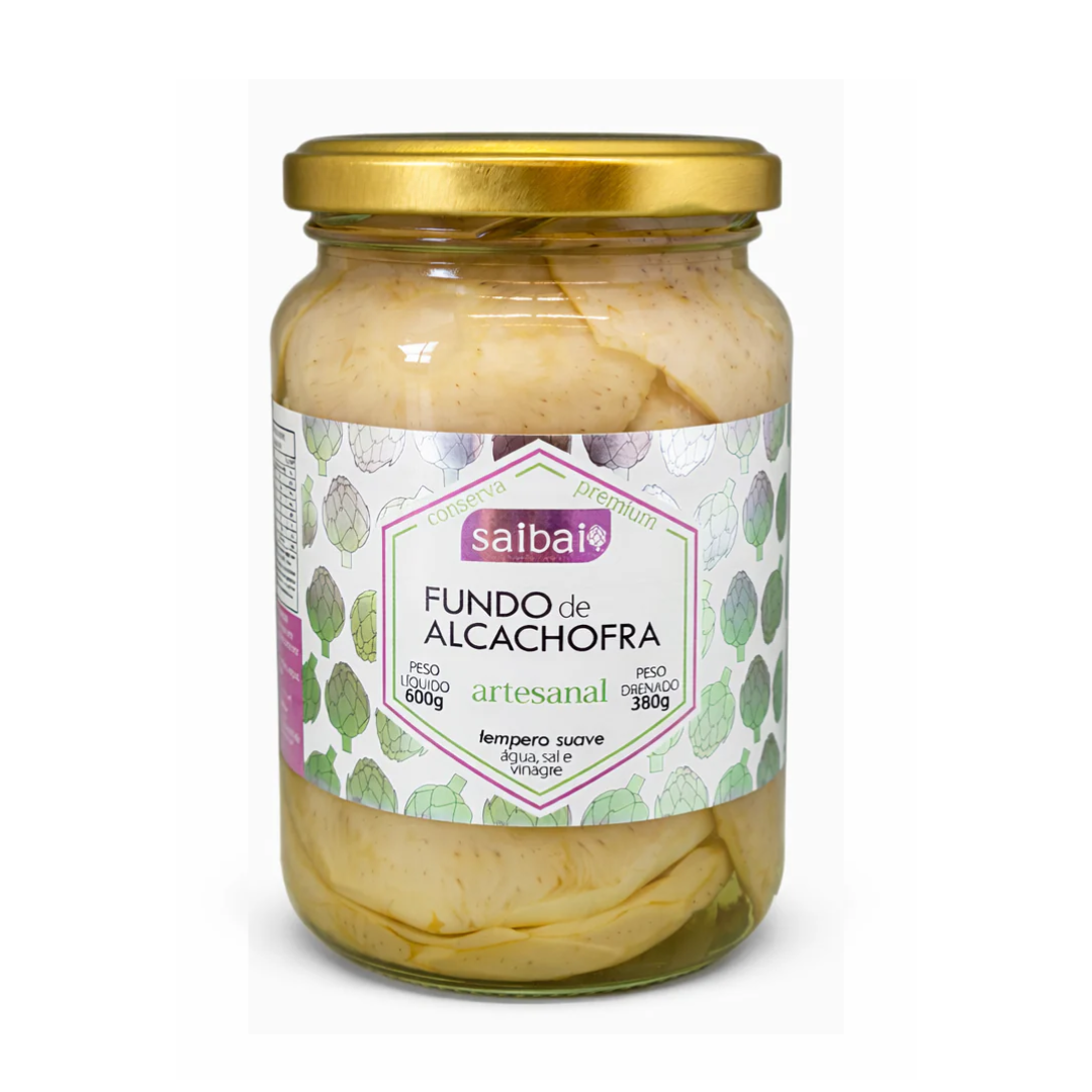 Pote de conserva de fundo inteiro de alcachofra Empório Saibai
