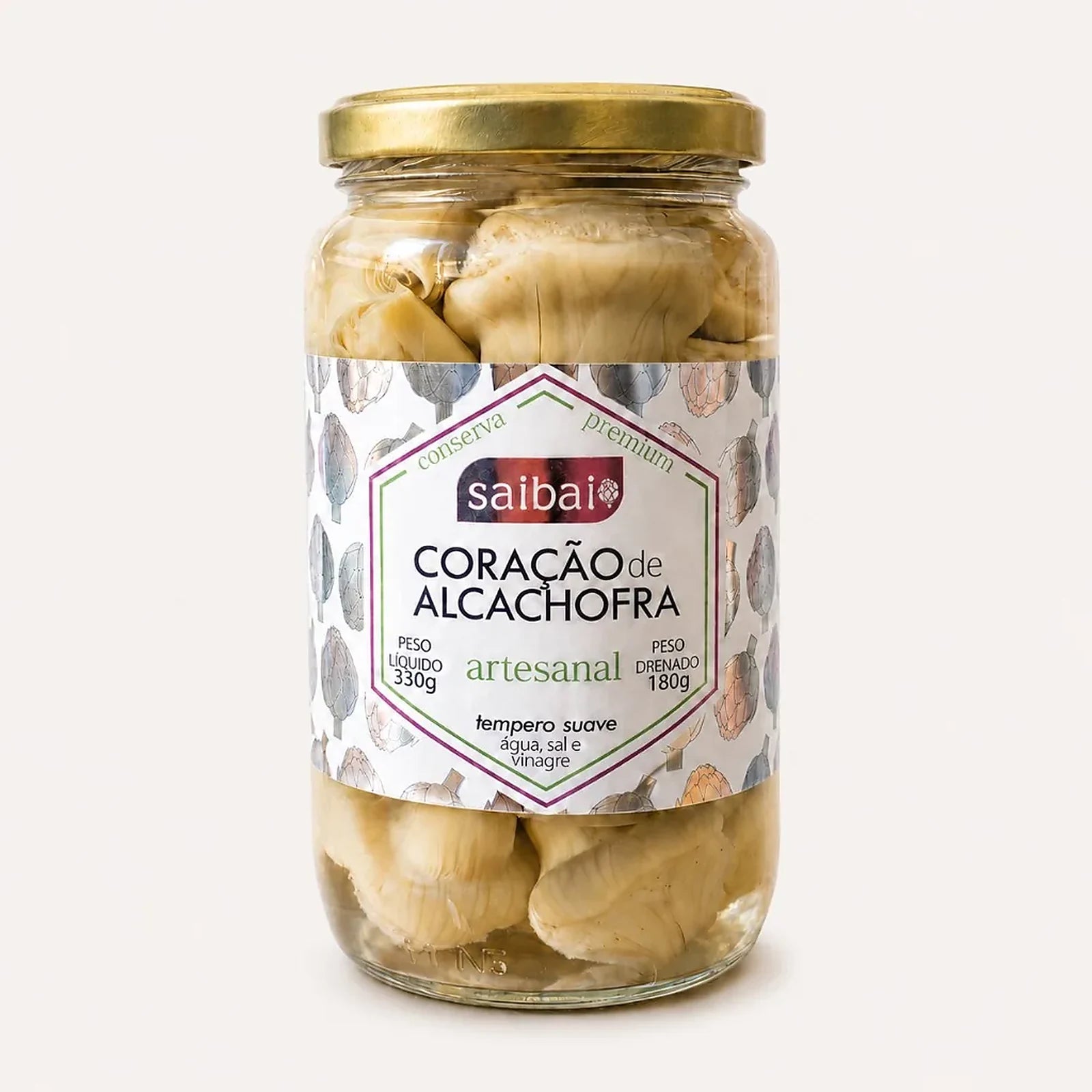 Conserva artesanal Saibai — coração de alcachofra